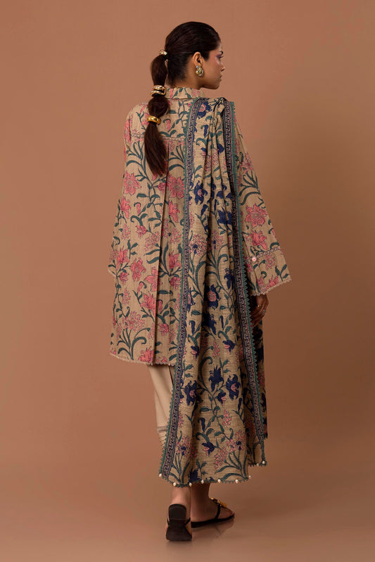 3 Piece Unstitched Printed Lawn Suit | BRQ-2510-A
