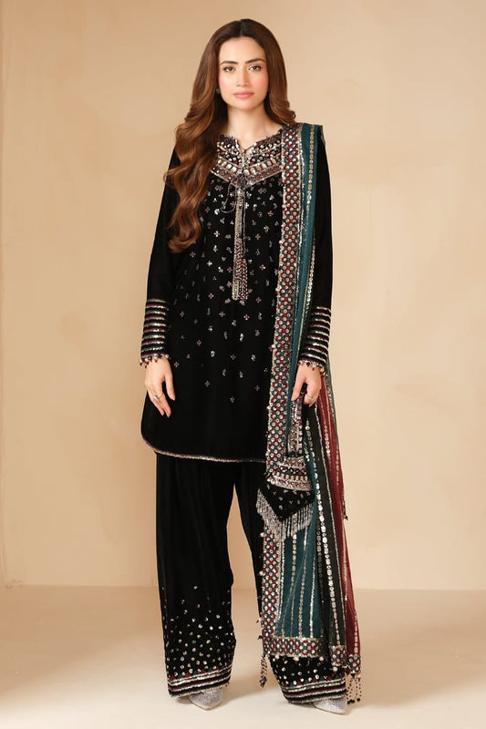 Embroidered Velvet Formal-VM376