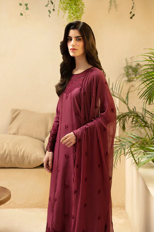 AZURE - 3PC Lawn Embroidered Shirt with Embroidered Chiffon Dupatta (Unstitched)-VM302
