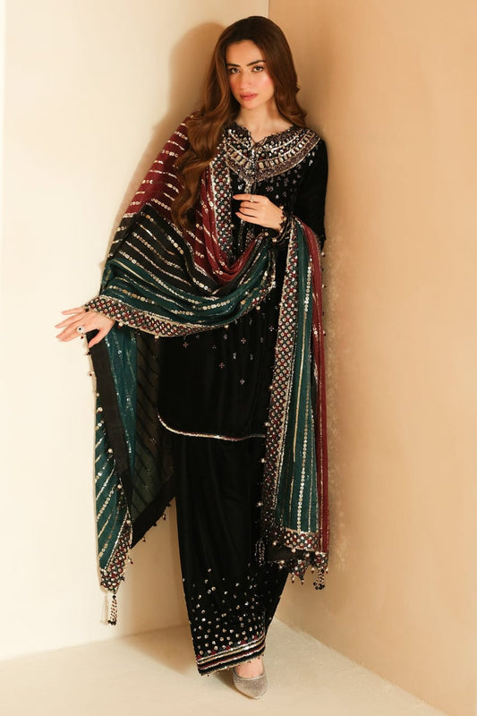 Embroidered Velvet Formal-VM376