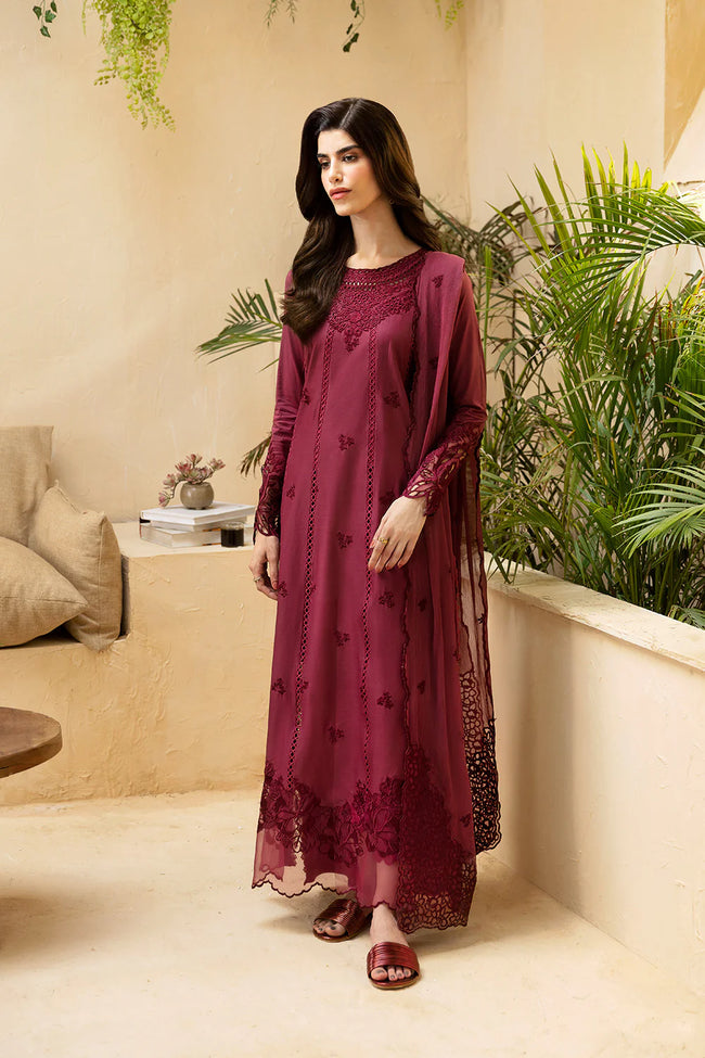 AZURE - 3PC Lawn Embroidered Shirt with Embroidered Chiffon Dupatta (Unstitched)-VM302