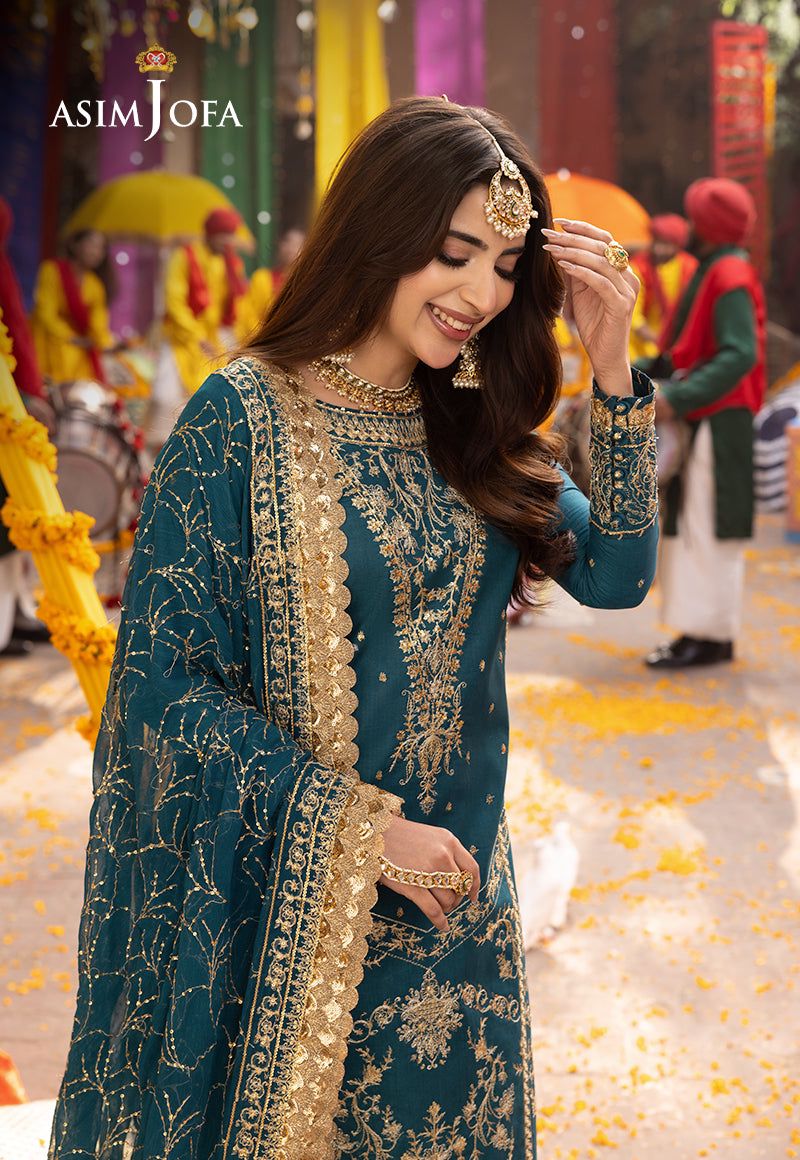 3PC UNSTITCHED-LUXURY WEDDING EMBROIDERED CHIFFON-VM380