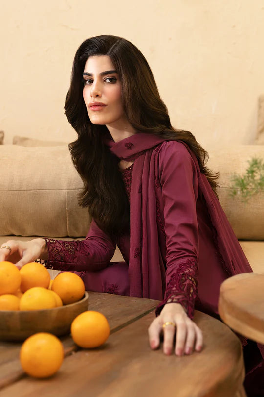 AZURE - 3PC Lawn Embroidered Shirt with Embroidered Chiffon Dupatta (Unstitched)-VM302