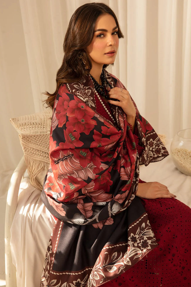 DE-Clare - 3PC Boring Embroidered Shirt with Printed Lawn Dupatta (Unstitched)-VM300