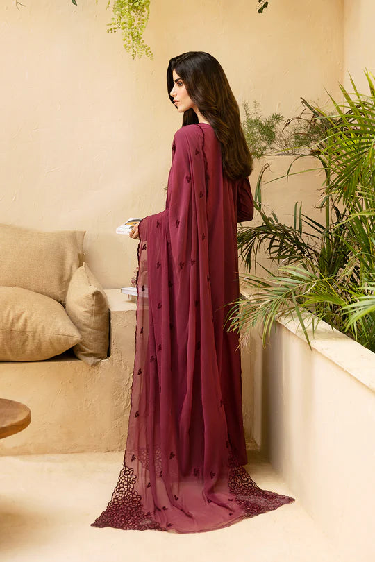 AZURE - 3PC Lawn Embroidered Shirt with Embroidered Chiffon Dupatta (Unstitched)-VM302