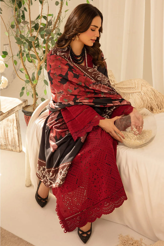 DE-Clare - 3PC Boring Embroidered Shirt with Printed Lawn Dupatta (Unstitched)-VM300