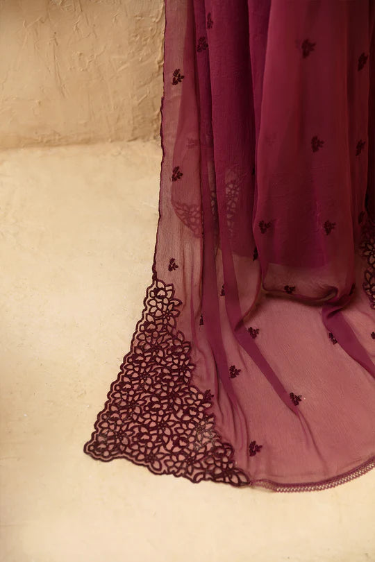 AZURE - 3PC Lawn Embroidered Shirt with Embroidered Chiffon Dupatta (Unstitched)-VM302