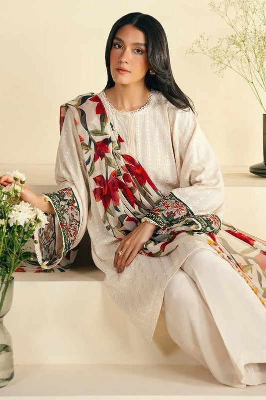 Cross Stitch - 3PC Lawn Embroidered Shirt with Printed Lawn Dupatta (Unstitched)-VM3191